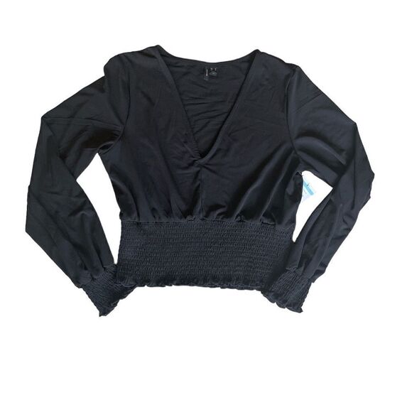 Vero Moda Alberta Long Sleeves V-Neck Smock Top L - Picture 8 of 12